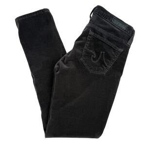 AG Adriano Goldschmied Corduroy Jeans Pants 25R Low Rise Black Y2K USA